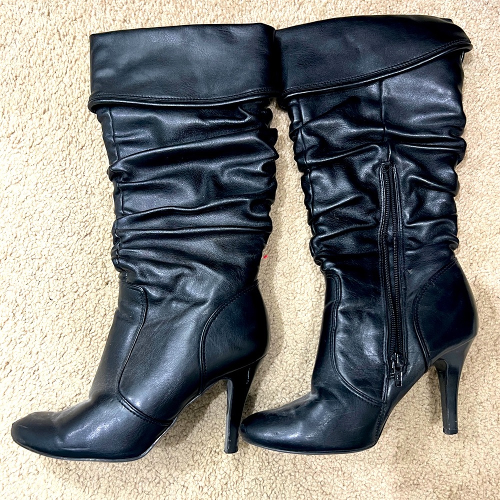Slouchy Leather Stiletto Boots | 6